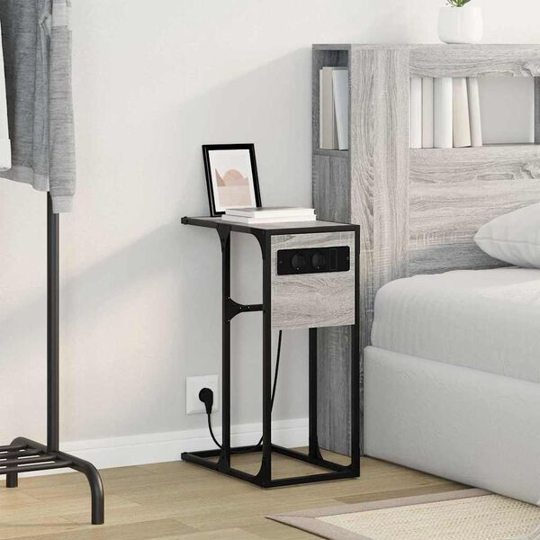 vidaXL Armario de Noche Gris Sonoma 41,5 x 26 x 60,5 cm