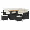 vidaXL Conjunto de sof&aacute; de jard&iacute;n 8 uds. Negro rat&aacute;n sint&eacute;tico