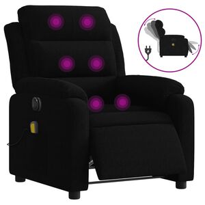 vidaXL Sill&oacute;n reclinable de masaje el&eacute;ctrico terciopelo negro
