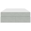 vidaXL Cama con almacenamiento y colch&oacute;n Gris Claro 120 x 190 cm