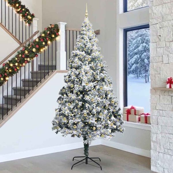 vidaXL Árbol de Navidad con 300 LED con soporte 300 cm PVC