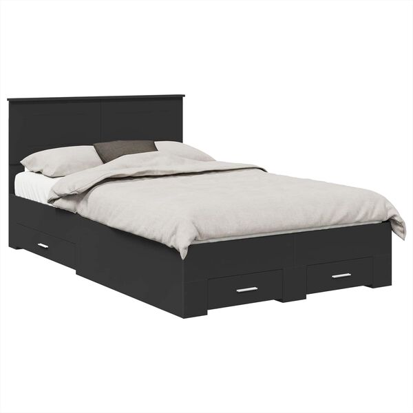 vidaXL Estructura de cama Negro 120 x 190 cm Madera de ingenier&iacute;a