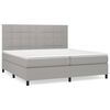 vidaXL Cama box spring con colch&oacute;n tela gris claro 200x200 cm