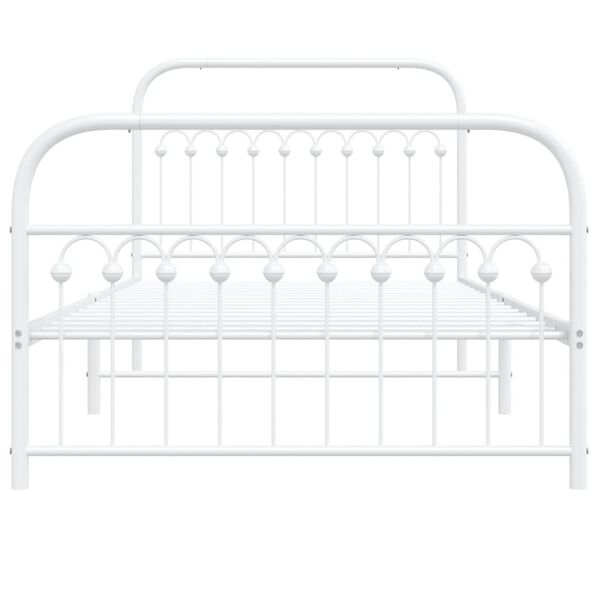 vidaXL Estructura cama sin colchón con estribo metal blanco 107x203 cm