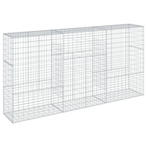 vidaXL Cesta de gaviones con cubierta hierro galvanizado 300x50x150 cm