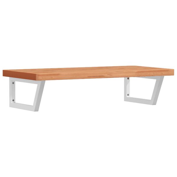 vidaXL Estante de lavabo de pared de acero y madera maciza de haya