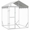 vidaXL Perrera de exterior con toldo acero galvanizado plata 2x2x2,5 m
