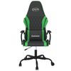 vidaXL Silla gaming cuero sintético negro y verde