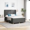 vidaXL Cama con Somier y Colch&oacute;n Gris Oscuro 90x190 cm de Tela tela