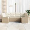 vidaXL Conjunto de sof&aacute; de jard&iacute;n 6 pcs Beige y blanco Polirat&aacute;n