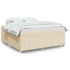 vidaXL Cama box spring con colch&oacute;n tela color crema 180x200 cm