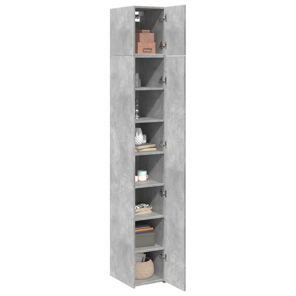 vidaXL Armario estrecho madera ingenier&iacute;a gris hormig&oacute;n 30x42,5x225 cm