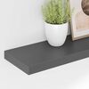 vidaXL Estantes flotantes pared 2 uds MDF gris brillo 90x23,5x3,8 cm