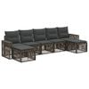 vidaXL Conjunto de sof&aacute;s de jard&iacute;n 7 uds. Gris y Gris Oscuro