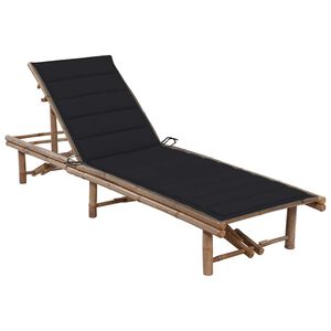 vidaXL Tumbona de jard&iacute;n con coj&iacute;n bamb&uacute;