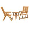 vidaXL Conjunto de Comedor de Jard&iacute;n 3 uds. Marr&oacute;n