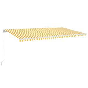 vidaXL Toldo manual retr&aacute;ctil con LED amarillo y blanco 600x350 m