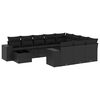 vidaXL Set de sof&aacute;s de jard&iacute;n 11 pzas y cojines rat&aacute;n sint&eacute;tico negro
