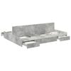vidaXL Cama con almacenamiento con cabecera Gris Concreto 150 x 200 cm