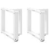 vidaXL Patas para mesa de centro en forma de T (2 unidades), color blanco, 50 x 25 x (42-43) cm, acero