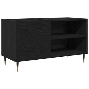 vidaXL Mueble para discos de vinilo Roble Negro 85 x 38 x 48 cm