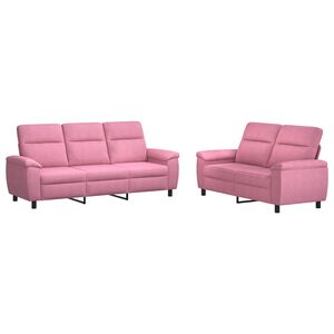 vidaXL Juego de Sof&aacute; 2 pcs Rosa Tela