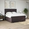 vidaXL Cama box spring con colch&oacute;n tela marr&oacute;n oscuro 200x200 cm