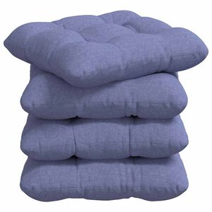 vidaXL Cojines para asiento 4 pcs Azul jeans 45 x 45 x 12 cm tela