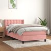 vidaXL Cama box spring con colch&oacute;n terciopelo rosa 90x190 cm