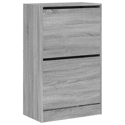 vidaXL Zapatero de madera de ingeniería gris Sonoma 60x34x96,5 cm