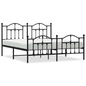 vidaXL Estructura cama sin colch&oacute;n con estribo metal negro 183x213 cm
