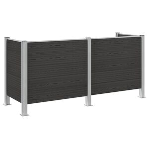 vidaXL Valla de Cubo de Basura Gris 237 x 85 x 115 cm Aluminio y WPC