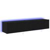 vidaXL Mueble de TV Montado en la Pared 2 uds. Roble Negro