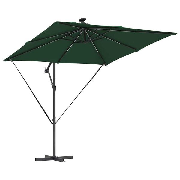vidaXL Parasol de cantilever tipo pl&aacute;tano Verde 249 x 249 x 250 cm