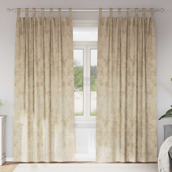 vidaXL Cortinas de Terciopelo 2 pcs Crema 225 x 140 cm Terciopelo
