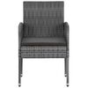 vidaXL Juego de comedor de jard&iacute;n 3 piezas rat&aacute;n sint&eacute;tico gris