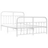 vidaXL Estructura cama sin colchón con estribo metal blanco 140x190 cm