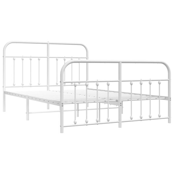 vidaXL Estructura cama sin colchón con estribo metal blanco 140x190 cm