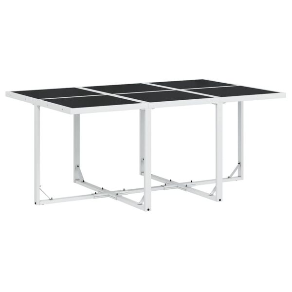 vidaXL Juego de comedor de jard&iacute;n 7 pzas con cojines textilene blanco