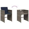 vidaXL Set comedor jard&iacute;n 9 pzas y cojines rat&aacute;n sint&eacute;tico gris