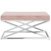 vidaXL Banco de terciopelo y acero inoxidable rosa