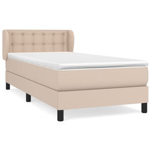 vidaXL Cama box spring con colch&oacute;n cuero sint&eacute;tico capuchino 80x200 cm