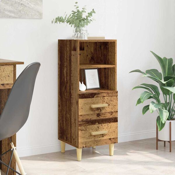 vidaXL Vitrina Madera vieja 34 x 34.5 x 90 cm Madera contrachapada