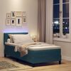 vidaXL Cama Box Spring LED con LED Azul Oscuro 100 x 200 cm Terciopelo