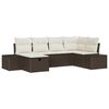 vidaXL Conjunto de sof&aacute; de jard&iacute;n 6 pcs Marr&oacute;n rat&aacute;n sint&eacute;tico