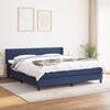 vidaXL Cama box spring con colch&oacute;n tela azul 160x200 cm
