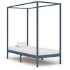 vidaXL Cama con dosel sin colch&oacute;n madera maciza gris 90x200 cm