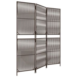 vidaXL Biombo de 3 paneles rat&aacute;n sint&eacute;tico marr&oacute;n