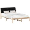vidaXL Estructura de Cama con Cabecera Tapizada Marr&oacute;n 135 x 190 cm