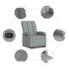 vidaXL Sill&oacute;n reclinable elevable de tela gris claro